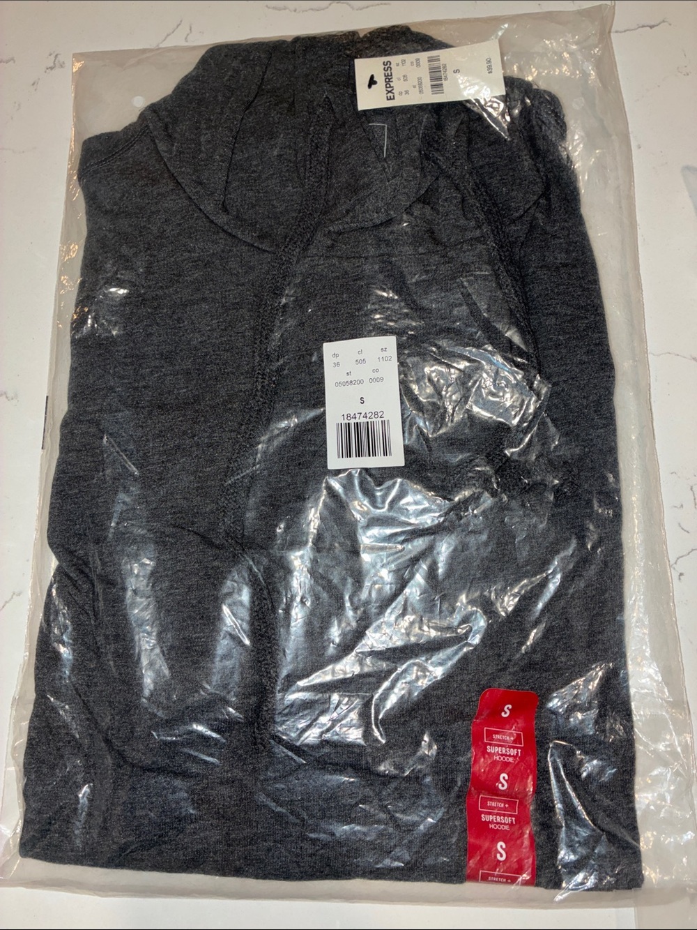Express Men’s Charcoal Supersoft Hoodie - Small